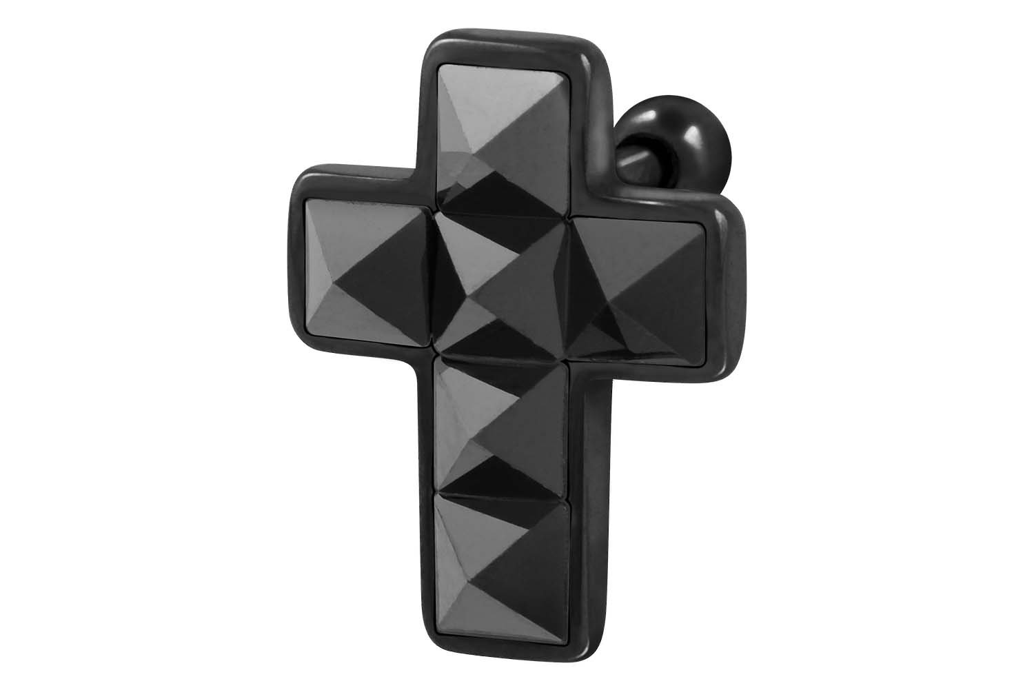 Chirurgenstahl Ohrpiercing KREUZ + 6 KRISTALLE ++SALE++
